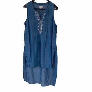 Knox Rose Denim Chambray Embroidery Tunic XXL